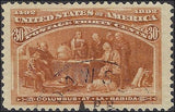 c1893 - Scott 239 30c Columbian Stamp Used - Light Cancel - Nice Centering!