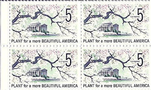 1966 Plant for a Beautiful America Blk of 4 5c Postage Stamps, Scott 1318, MNH, OG