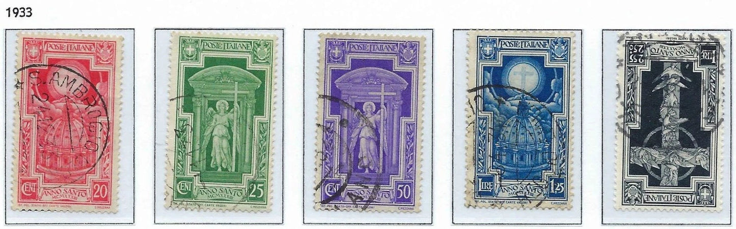 1933 Italy -Sc 310-314 Used Full Set - All Very Good Quality -Cat= $248!