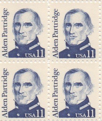 1985 Alden Partridge Block of 4 11c Postage Stamps, Scott1854, MNH, OG
