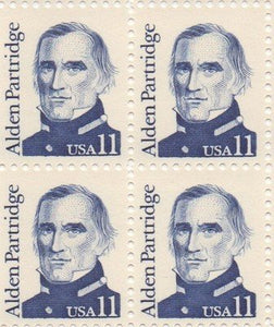 1985 Alden Partridge Block of 4 11c Postage Stamps, Sc#1854, MNH, OG