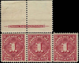 c1895 - Postage Due Scott J38 MNH, OG Imprint Strip of 3 - READ
