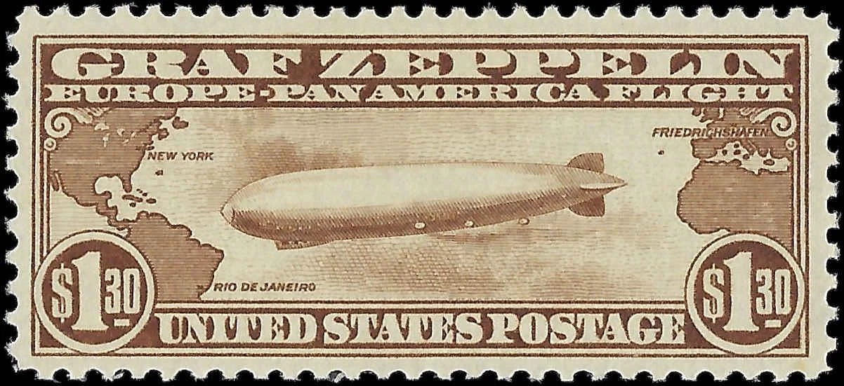 1930 USA - Scott C14 Air Post Graf Zeppelin - MLH, OG - Nice Centering! Fresh!