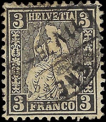 VEGAS - 1862 Switzerland - Scott 42, 3c - Used Cat= $160!