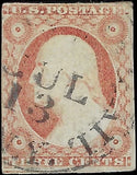 c1851 - Scott # 10A 3c Imperf Washington - Used