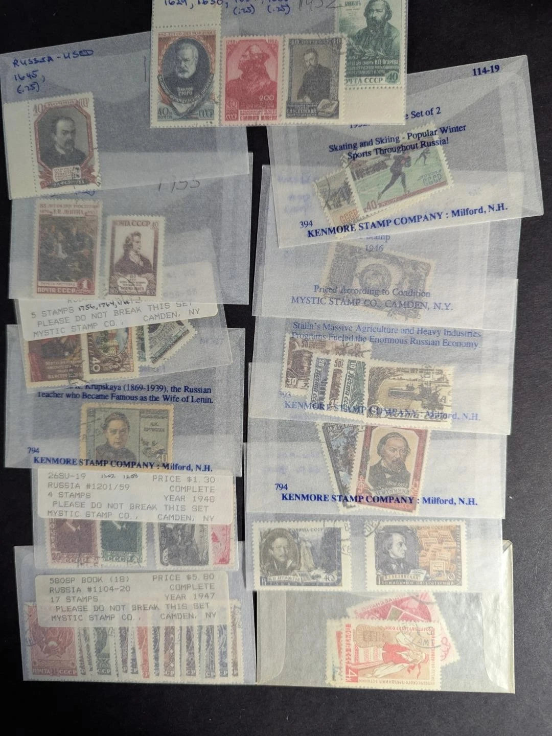 Quantity Russia Stamps in Bags, etc, Unchecked From Estate! -68 Photos