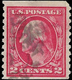 c1914 - USA - Scott 444 - Coil - Vert 10 - SLWM - Flat Plate - Used - Bent Perf