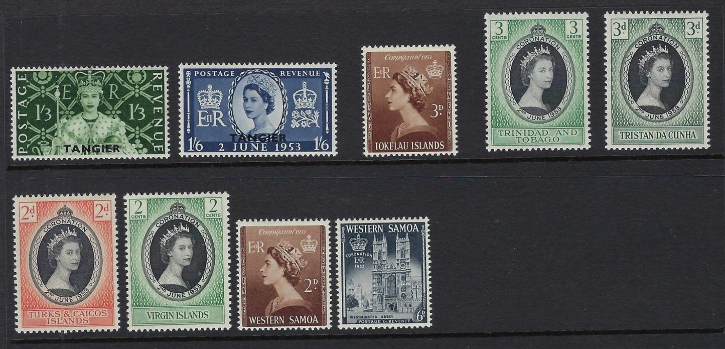 1953 QEII Coronation Omnibus Complete 106 Stamps MNH/VLH Commonwealth