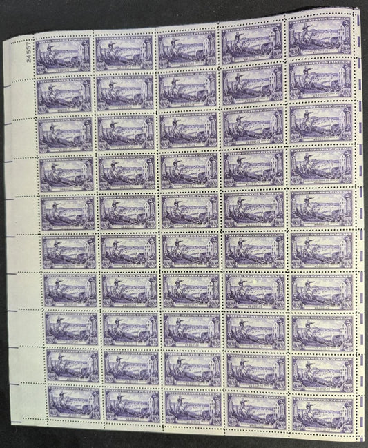 1951 USA Brooklyn 3c Sheet -Scott 1003 -MNH, Undisturbed OG - No Sig Flaws -2