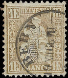 c1862 - Switzerland 1f - Scott # 50, Used - Tear Right Side