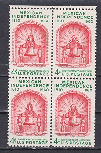 1960 Mexico Mexican Independence Block of 4 4c Stamps, Scott 1157, MNH, OG