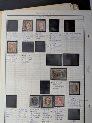 Box of Misc USA Stamps in Stock Books & Album Pages - Much Better! -224 Photos