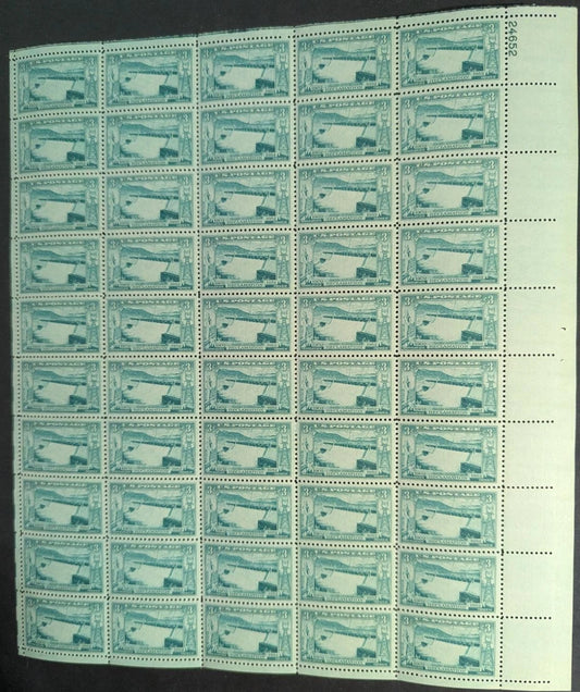 1952 USA Grand Coulee 3c Sheet -Scott 1009 -MNH, Undisturbed OG - No Sig Flaws