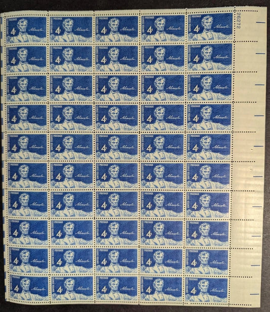 1959 USA 4c Abe Lincoln Sheet -Scott 1116 -MNH, Undisturbed OG -No Sig Flaws