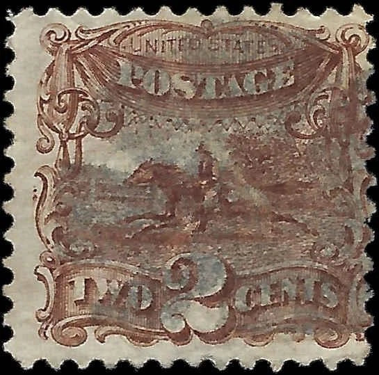1869 USA - Scott 113 - 2c - Centering! - Solid - LR Corner Perf Crease