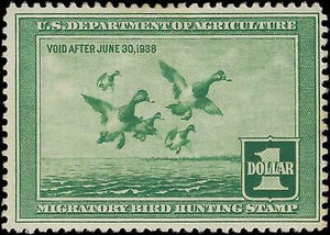 VEGAS - 1937 Duck Hunting Stamp - Scott RW4 - MH, OG - Nice!