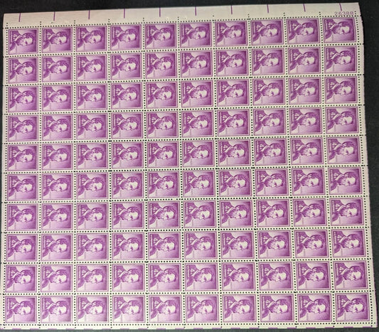 1954 USA Lincoln 4c Sheet -Scott 1036 -MNH, Undisturbed OG - No Sig Flaws