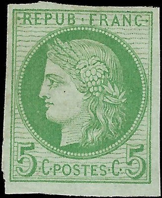 c1870 France 5c MH - Solid - Scott 41 - Little or No Gum