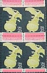 1989 U. S. Senate Block of Four 25c Postage Stamps, Scott2413, MNH, OG