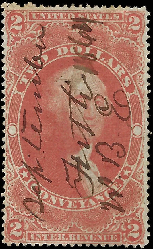 c1862- Scott R81 $2 Conveyance Revenue Stamp