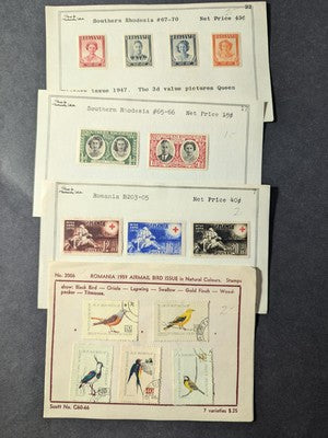Box of Misc International Stamps, Souvenir Sheets & More - 94 Photos