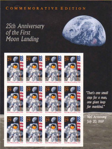 25th Anniversary of the First Moon Landing Sheet of 12 29c Stamps MNH Scott 2841