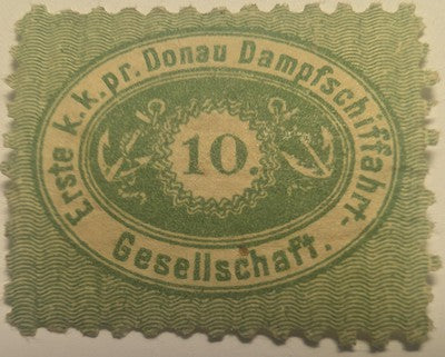 c1867 Austria Cinderella -Royal Danube Steamship Company 10h (DDSG) - Thin