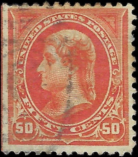 1894 USA - Scott 260 - 50c - No Watermark Good Centering - Perf Thin