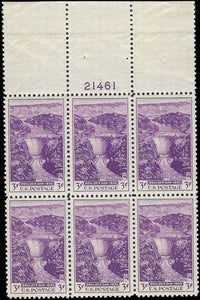 c1935 - #774 Boulder Dam - Plate Block of 6 - MNH, Undist OG -Choice Centering!