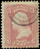 c1861 - Sc# 65 Washington 3c Stamp - Used - Solid, Clean with Light Cancel!