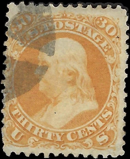 1861 USA - Scott 71 - Good Centering! - No Sig Flaws - Cat= $250!