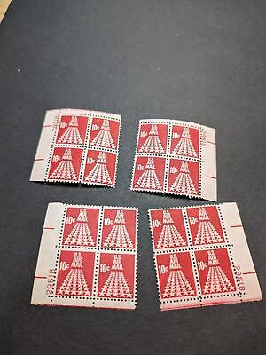 1968 Star Runway Airmail Plate Block Set of 4 Plate #29518 - Scott C72 MNH