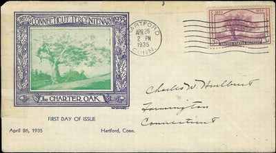 c1935 - #772 Connecticut Grandy Cachet First Day Cover