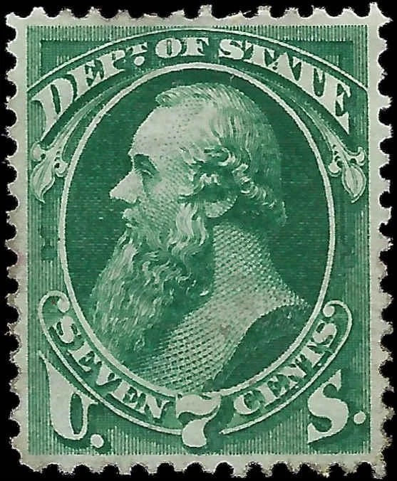 c1873 - Scott O61 Department of State Official Stamp 7c - ~VF! Attempted Re-Gum