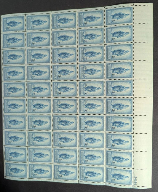 1949 USA Capital Dome 3c Sheet -Scott 989 -MNH, Undisturbed OG -No Sig Flaws