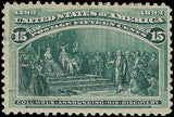 c1893 - Scott 238 15c Columbian Stamp MH, Disturbed OG - Nice Centering!