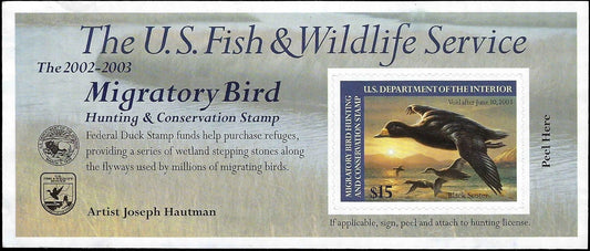 2002 Scott RW69 "Duck Stamp" Hunting Permit Souvenir Sheet - Flaws - READ