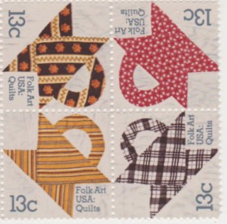 1978 American Folk Art Quilts Block Of 4 13c Postage Stamps, Scott1745, MNH, OG