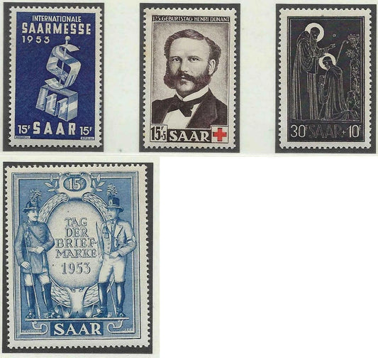 1953 Saar - Scott 246-247,B95,B99 - MNH, Undisturbed OG - Post Office Fresh!