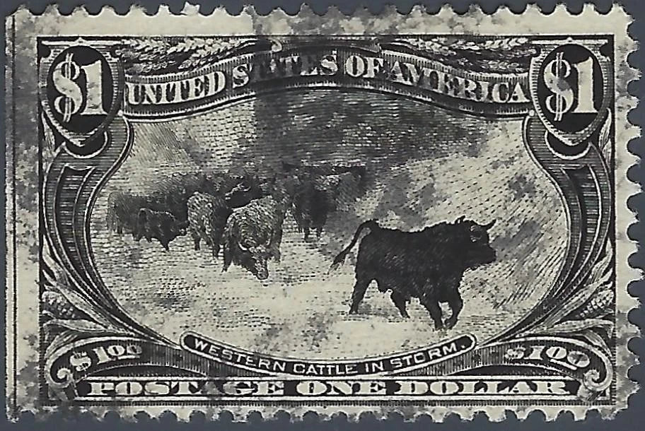 1898 USA - Scott 292 - $1 - Well Centered - Nice Edge Stamp! - READ