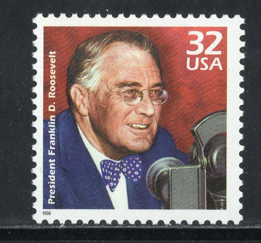 1998 Celebrate the 1930s Franklin Roosevelt Single 33c Stamp, Scott 3185a, MNH, OG