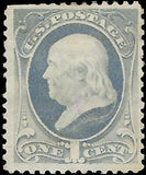 VEGAS - 1881 Franklin 1c - Scott 206 Mint, No Gum - Nice Centering! - Short Perfs