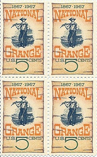 1967 National Grange Block of 4 5c Postage Stamps, Scott1323, MNH, OG