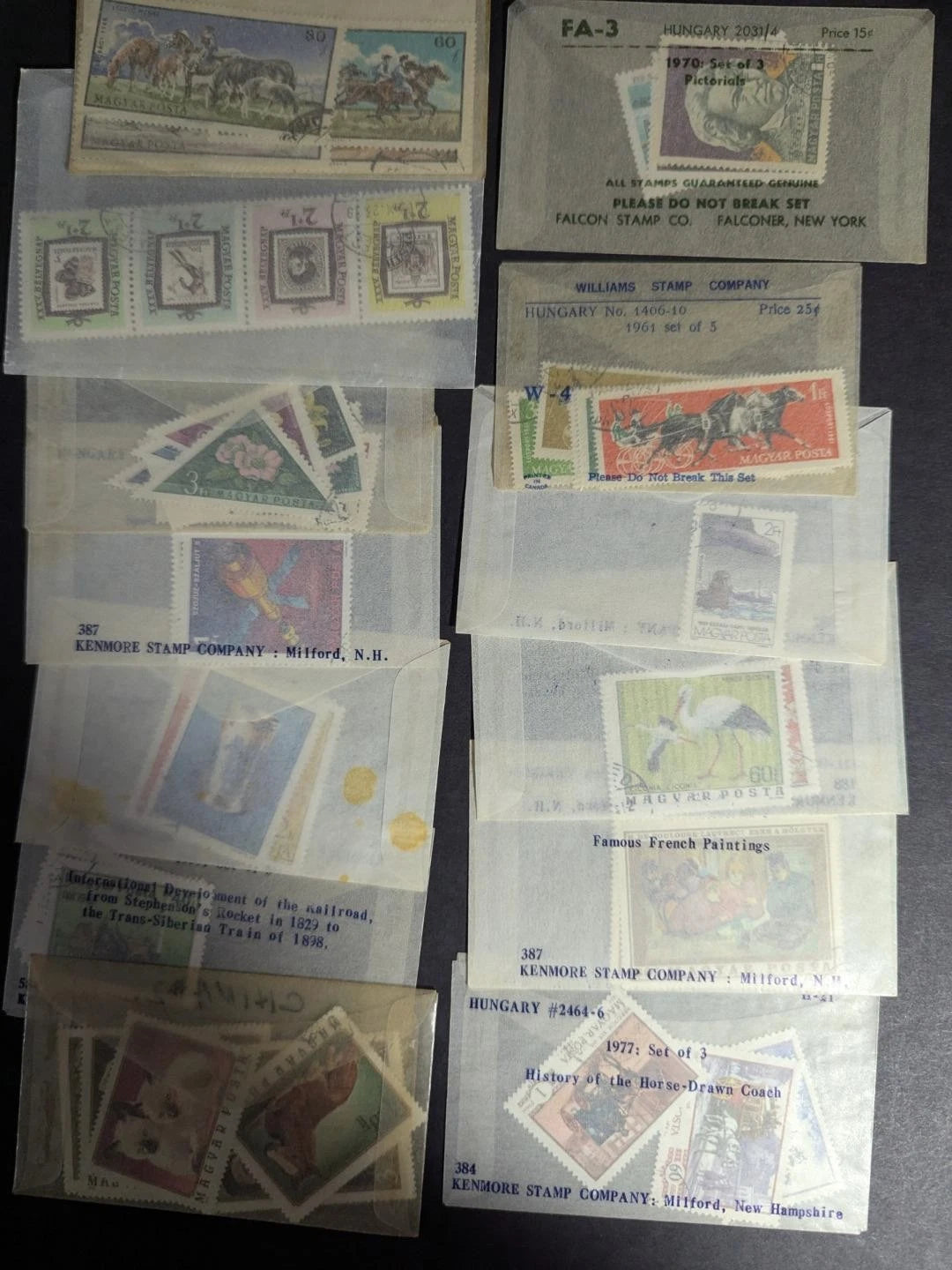 Quantity Hungary Stamps in Bags & Stock Pages Unchecked From Estate! -63 Photos