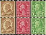 c1924 - Scott #604-6 - Coil Pairs - MNH, Undisturbed OG - Fresh!