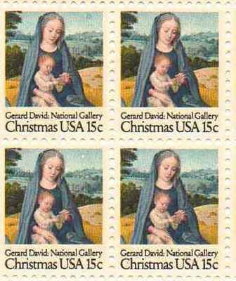 1979 Madonna By Gerard David Christmas Block of 4 15c Stamps -Scott 1799 - MNH,OH