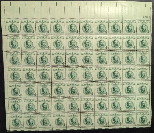 1958 USA 4c Kossuth Sheet -Scott 1117 -MNH, Undisturbed OG -No Sig Flaws