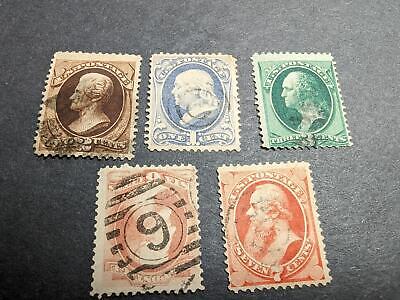 VEGAS - 1870-71 Scott 145-149 Used Partial Set - Small Tear bottom edge of 149