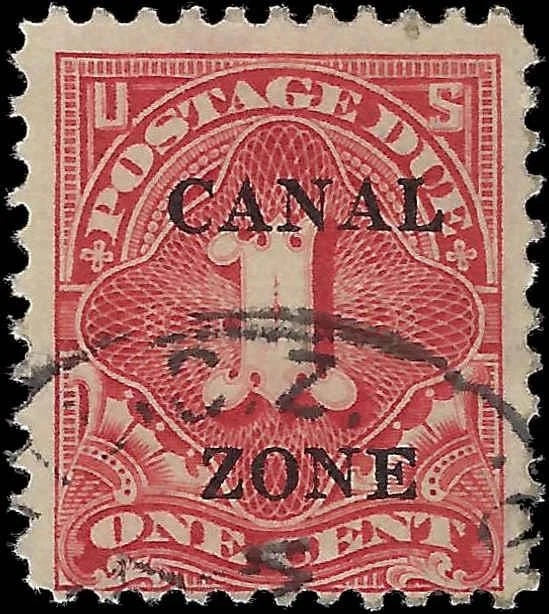 1925 USA Canal Zone 1c Postage Due - Scott J18 - Used - Sound
