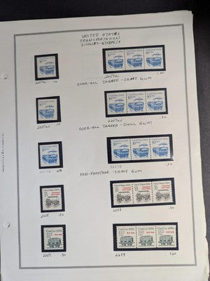 USA Transportation & Other Coils on Pages in Mounts - MNH - See 21 Photos